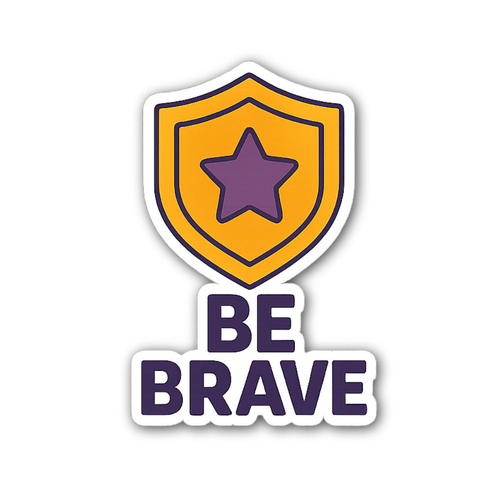 BRAVE Sticker, Waterproof Vinyl Decal Sticker Indoor Or Outdoor 2 (Pieces) 3" and 5"