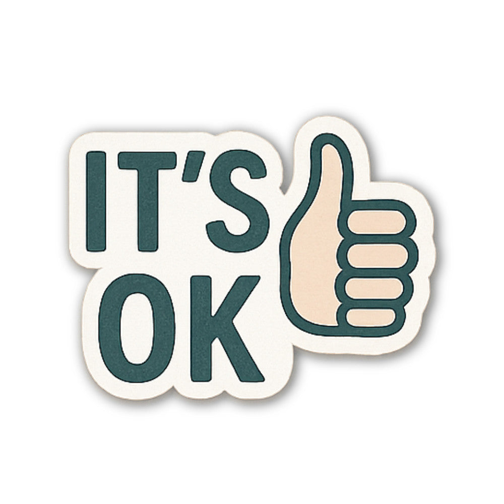OK Sticker, Waterproof Vinyl Decal Sticker Indoor Or Outdoor 2 (Pieces) 3" and 5"