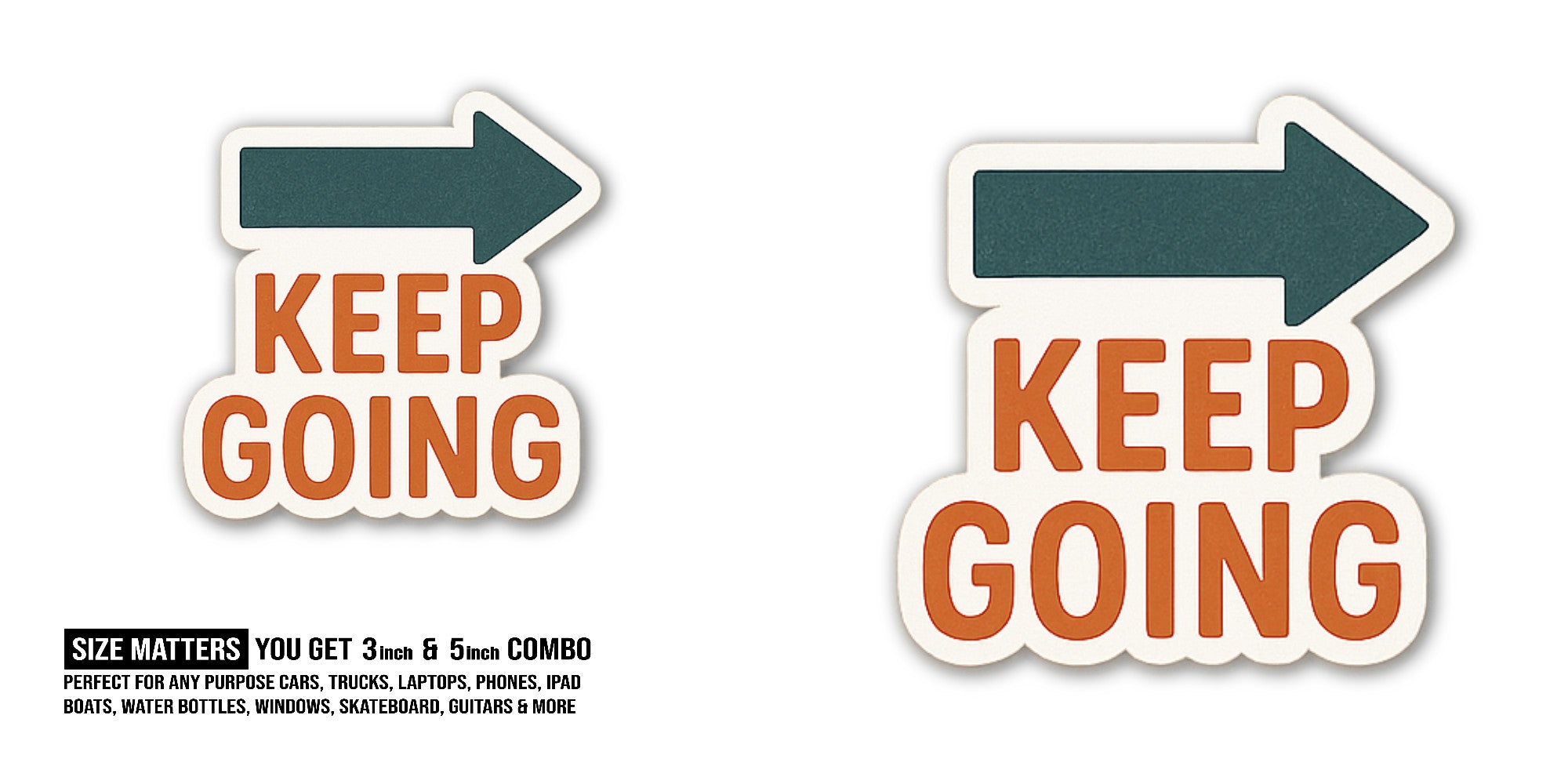 Going Arrow Sticker, Waterproof Vinyl Decal Sticker Indoor Or Outdoor 2 (Pieces) 3" and 5"