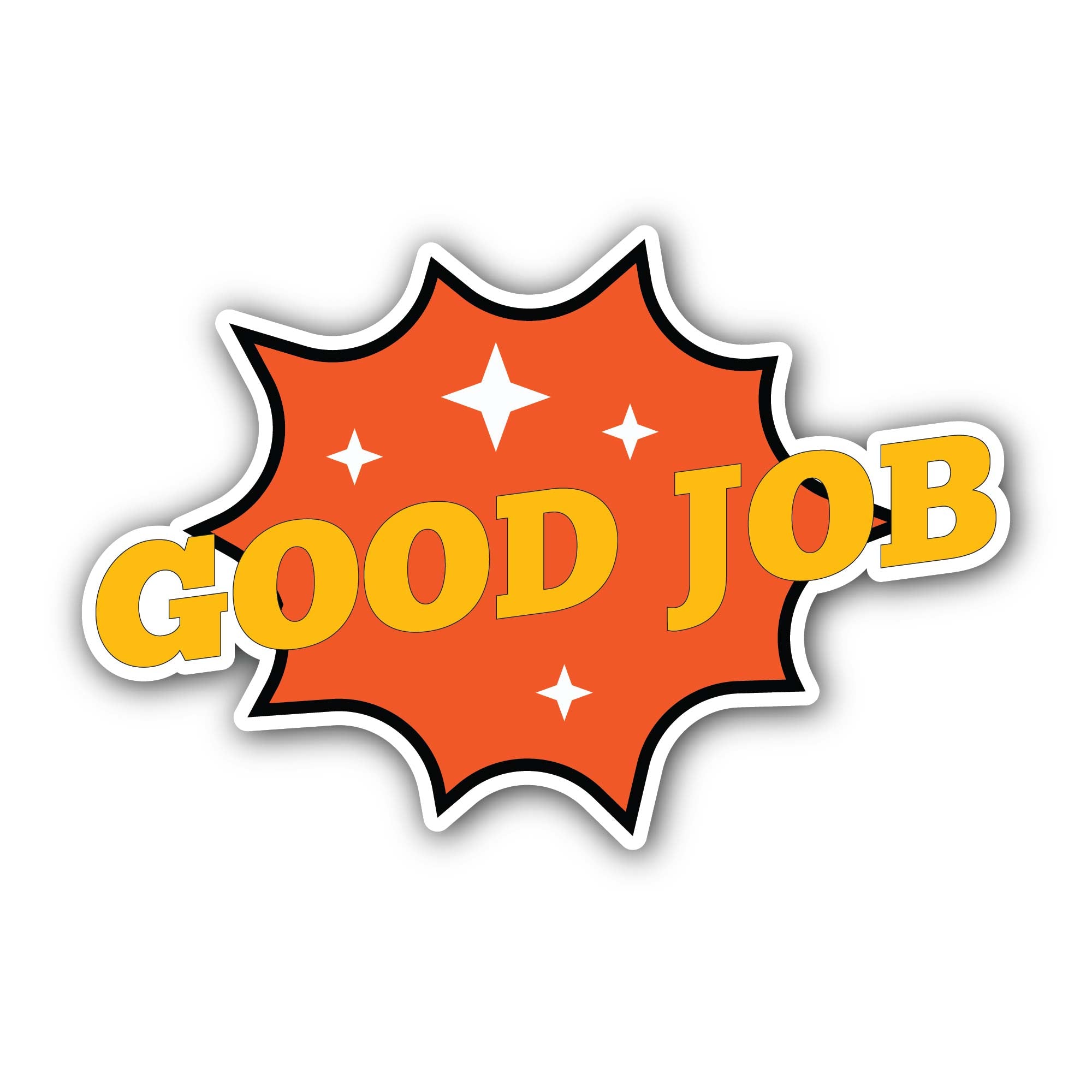 Good Job Message Sticker, Waterproof Vinyl Decal Sticker Indoor Or Outdoor 2 (Pieces) 3" and 5"