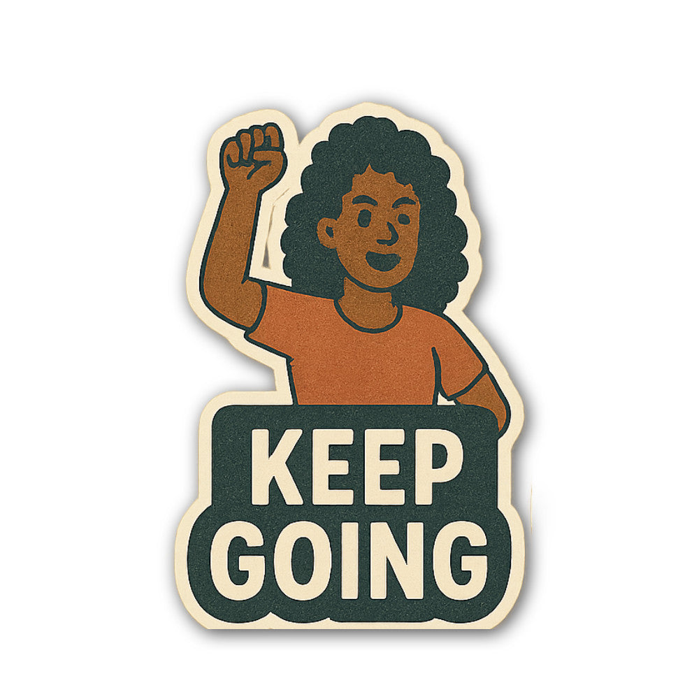 Girl with dark, curly hair Sticker, Waterproof Vinyl Decal Sticker Indoor Or Outdoor 2 (Pieces) 3" and 5"