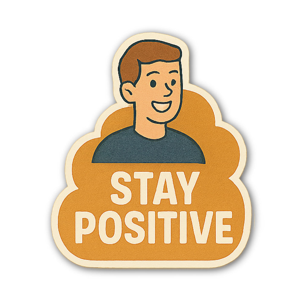 Smiling Boy Sticker, Waterproof Vinyl Decal Sticker Indoor Or Outdoor 2 (Pieces) 3" and 5"
