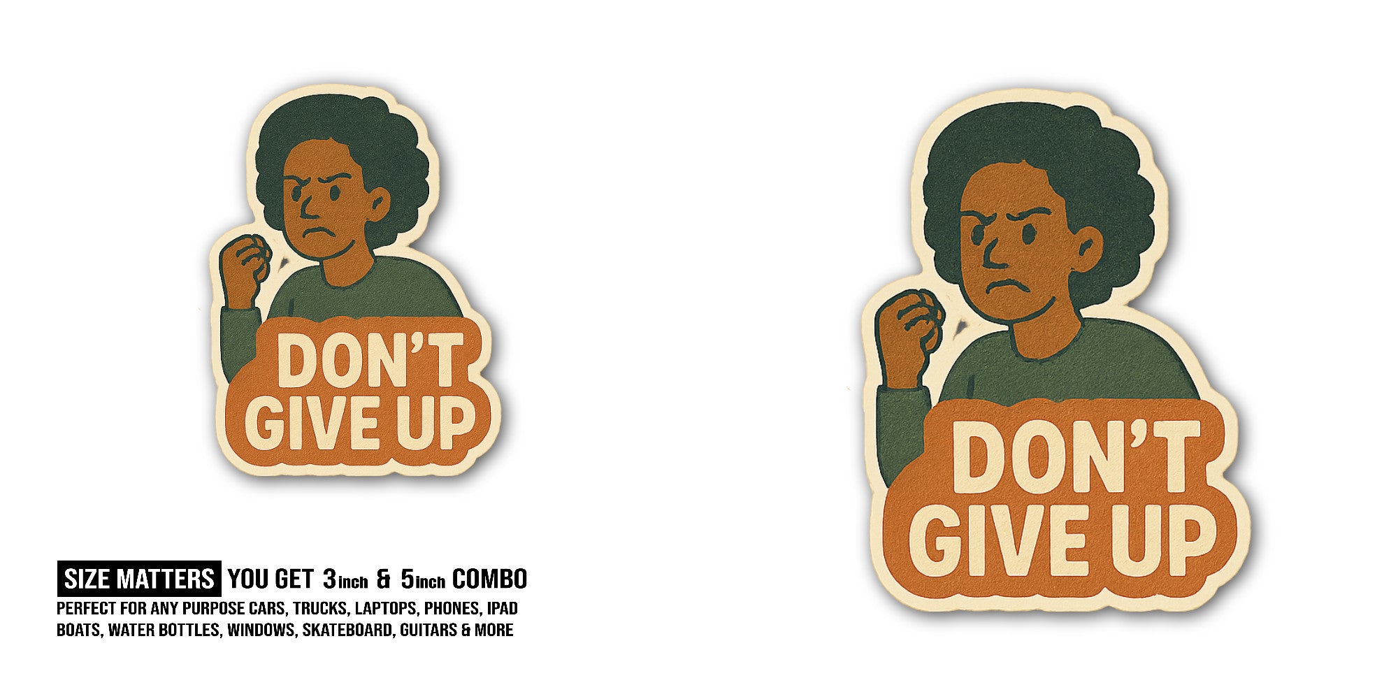DON'T Sticker, Waterproof Vinyl Decal Sticker Indoor Or Outdoor 2 (Pieces) 3" and 5"