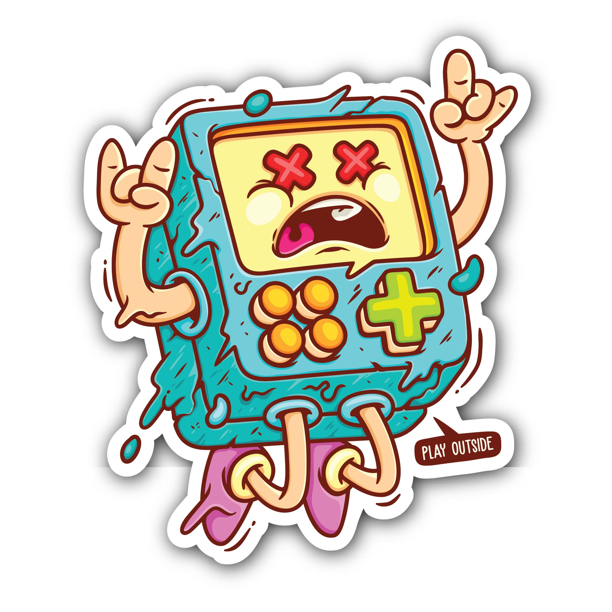 A Free Gameboy Sticker, Waterproof Vinyl Decal Sticker Indoor Or Outdoor 2 (Pieces) 3" and 5"