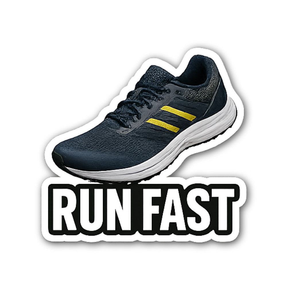 RUN FAST Sticker, Waterproof Vinyl Decal Sticker Indoor Or Outdoor 2 (Pieces) 3" and 5"