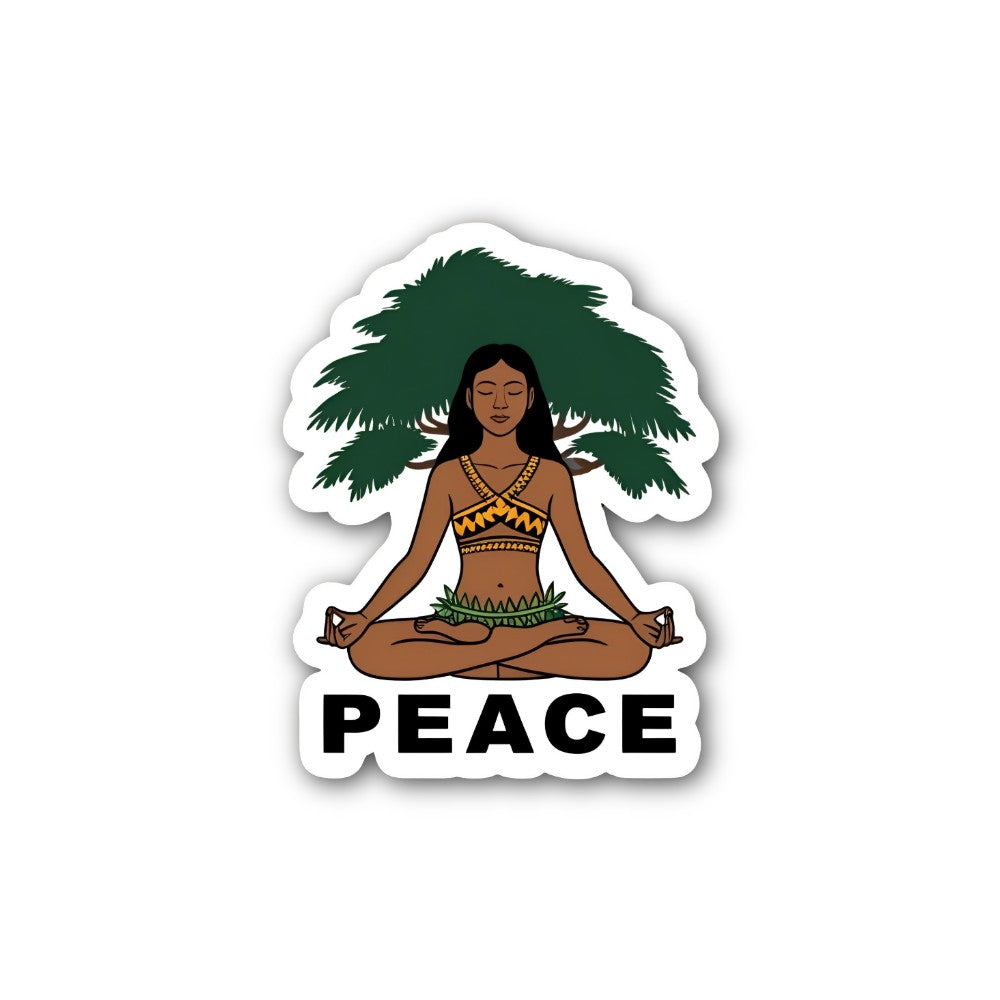 PEACE Cute Girl Sticker, Waterproof Vinyl Decal Sticker Indoor Or Outdoor 2 (Pieces) 3" and 5"