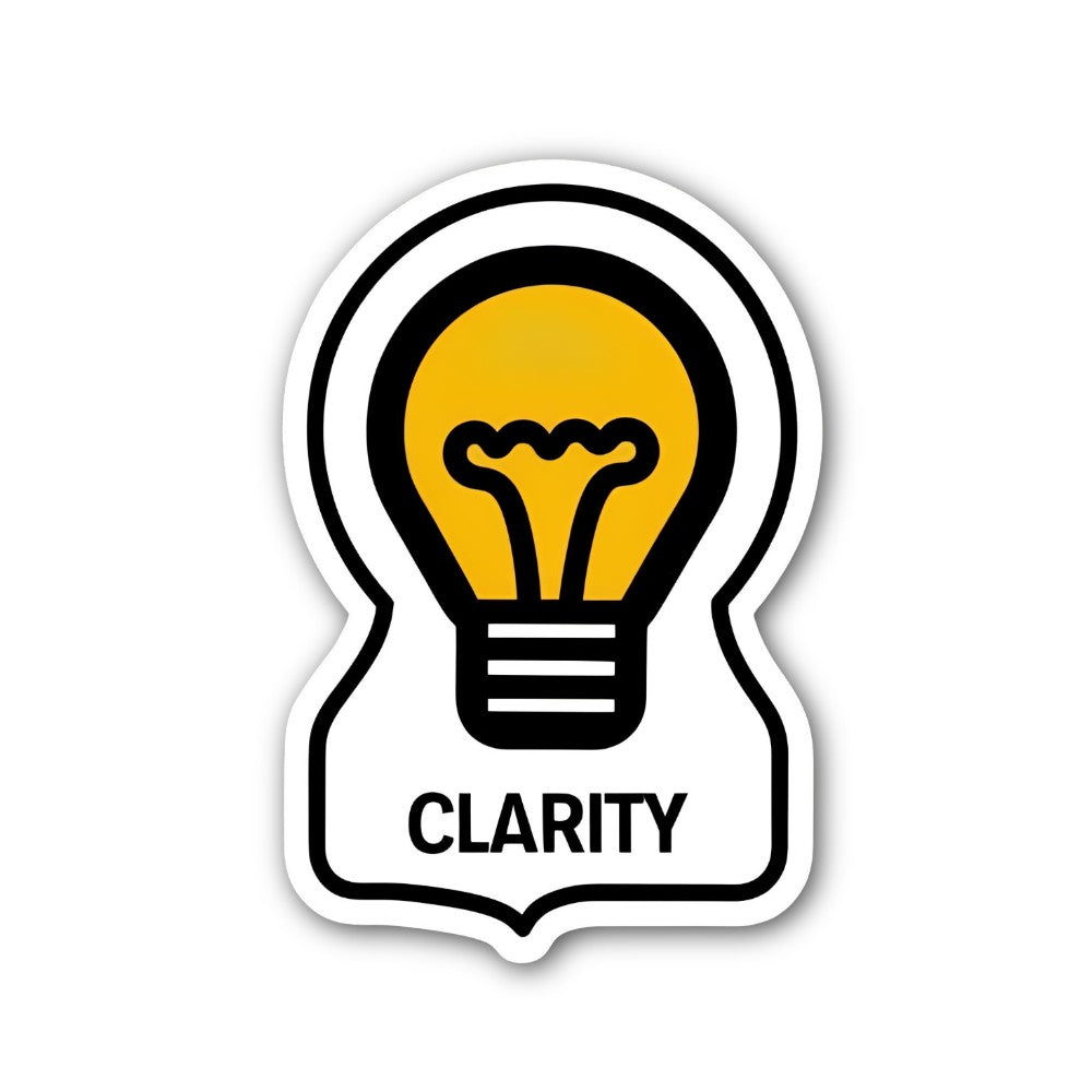 CLARITY Light Bulb Sticker, Waterproof Vinyl Decal Sticker Indoor Or Outdoor 2 (Pieces) 3" and 5