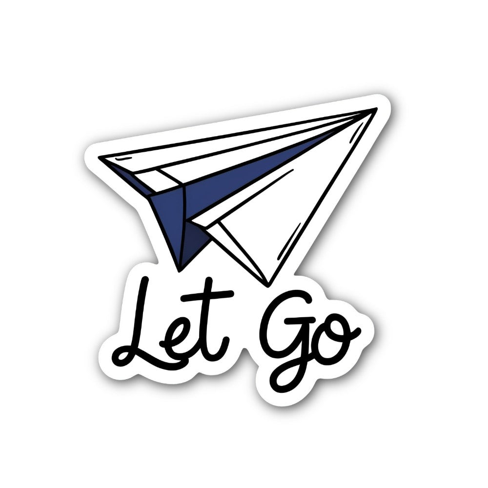 Let Go Paper Rocket Sticker, Waterproof Vinyl Decal Sticker Indoor Or Outdoor 2 (Pieces) 3" and 5"