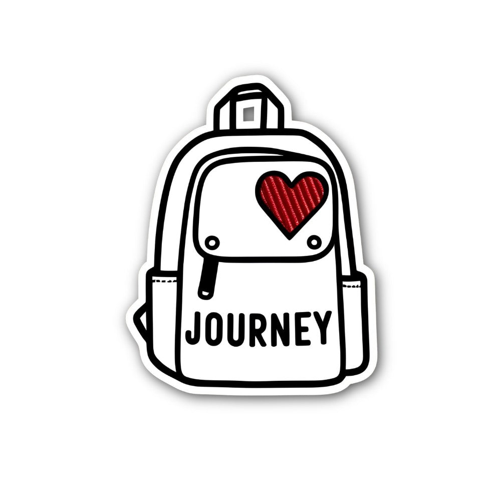 JOURNEY White Bag Sticker, Waterproof Vinyl Decal Sticker Indoor Or Outdoor 2 (Pieces) 3" and 5"
