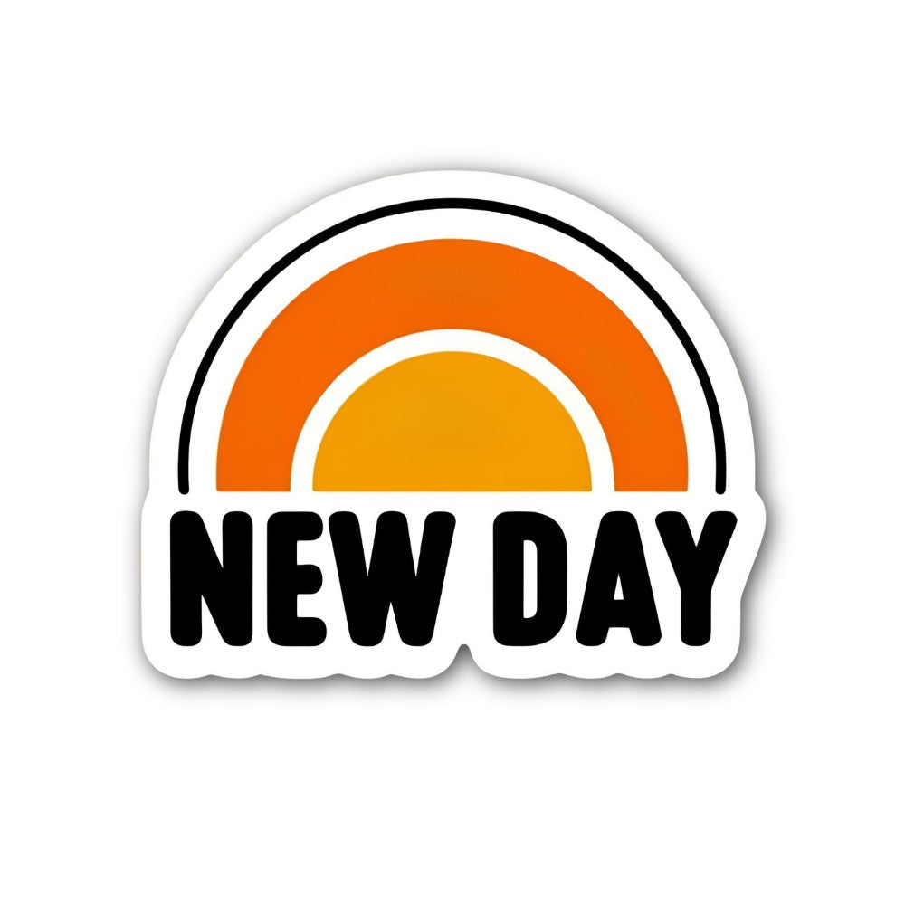 New day typography Sticker, Waterproof Vinyl Decal Sticker Indoor Or Outdoor 2 (Pieces) 3" and 5"