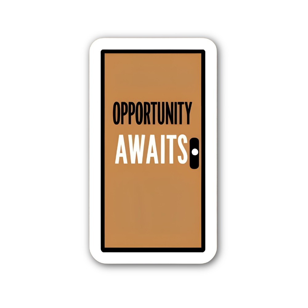 Door to Opportunity Sticker, Waterproof Vinyl Decal Sticker Indoor Or Outdoor 2 (Pieces) 3" and 5"