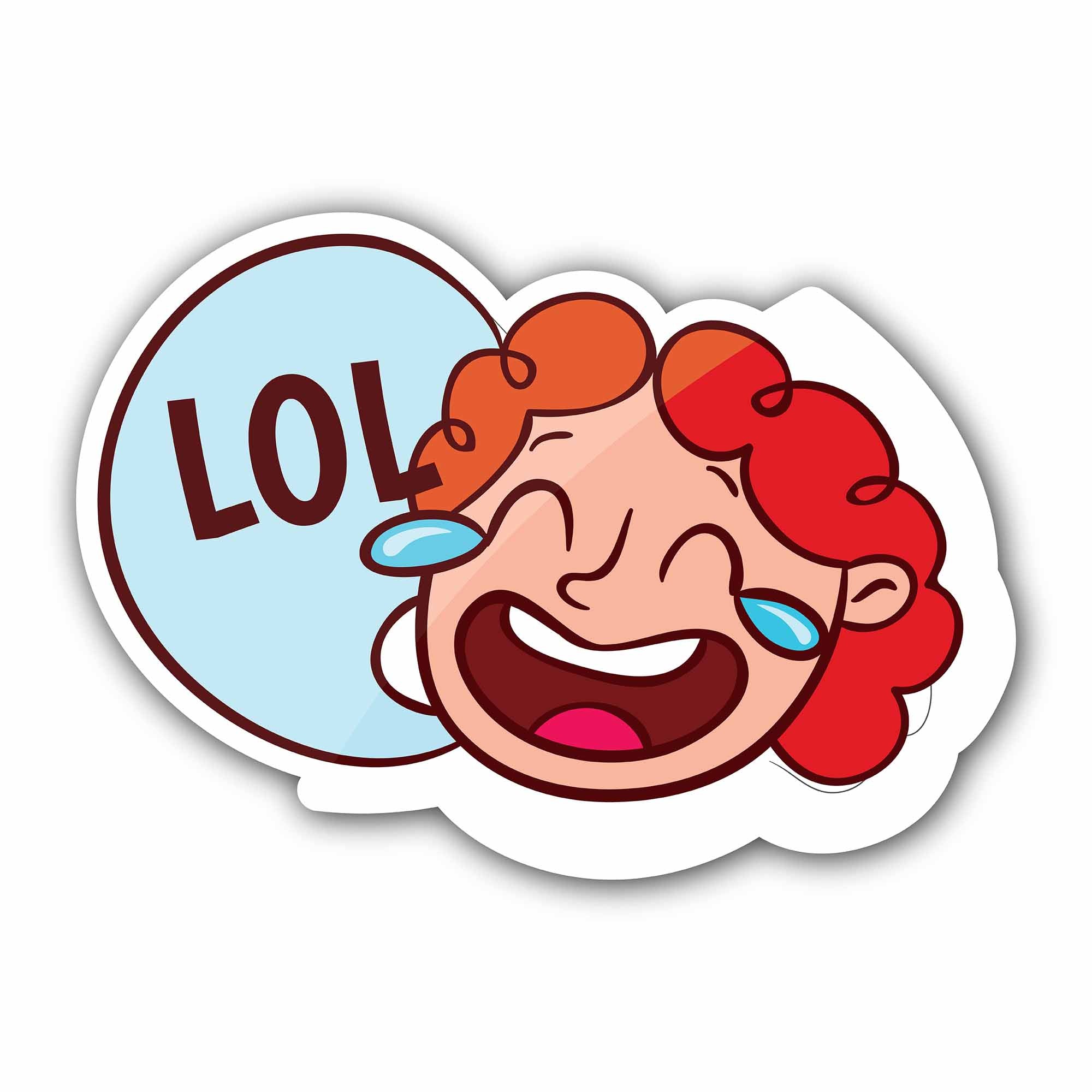 LOL Cute Girl Sticker, Waterproof Vinyl Decal Sticker Indoor Or Outdoor 2 (Pieces) 3" and 5"