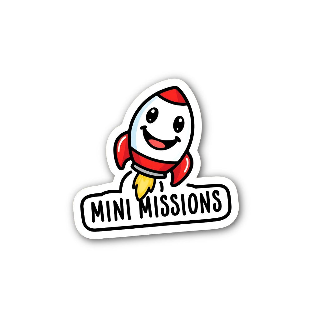 MINI MISSIONS Sticker, Waterproof Vinyl Decal Sticker Indoor Or Outdoor 2 (Pieces) 3" and 5"