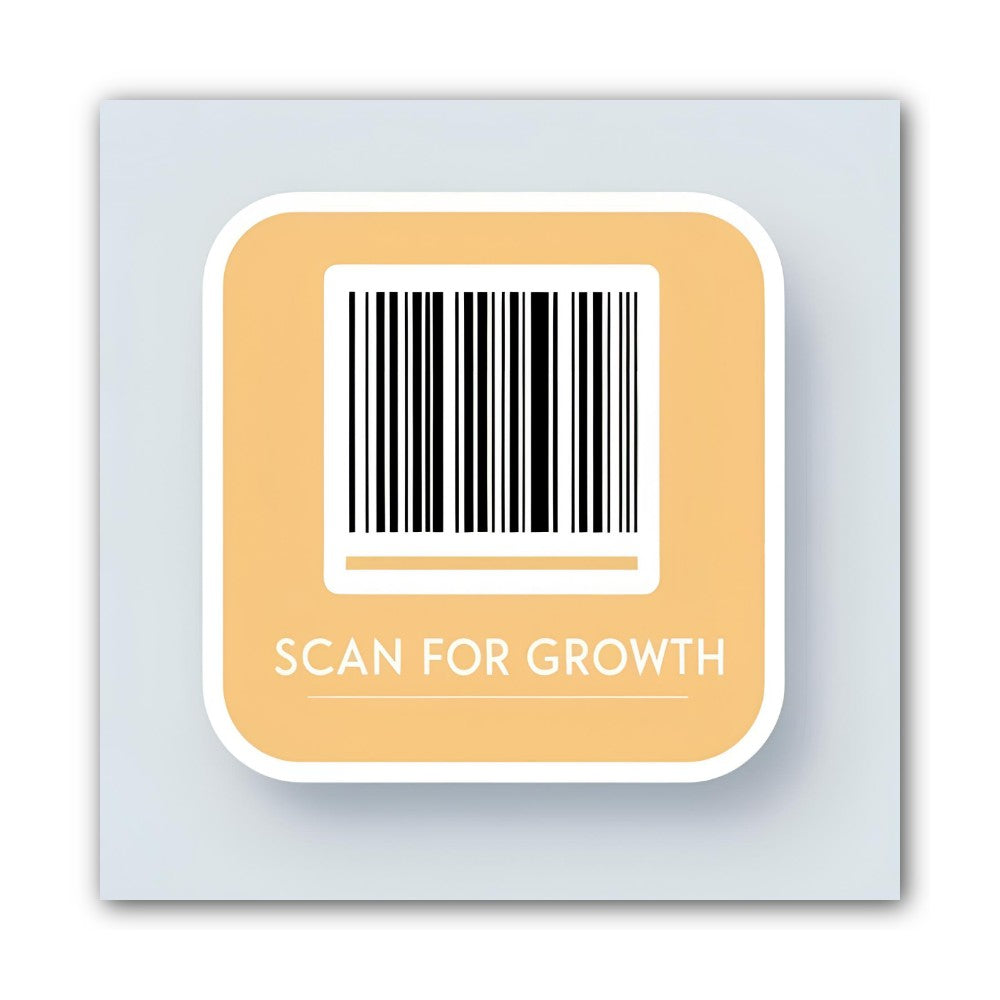 SCAN FOR GROWTH Sticker, Waterproof Vinyl Decal Sticker Indoor Or Outdoor 2 (Pieces) 3" and 5"