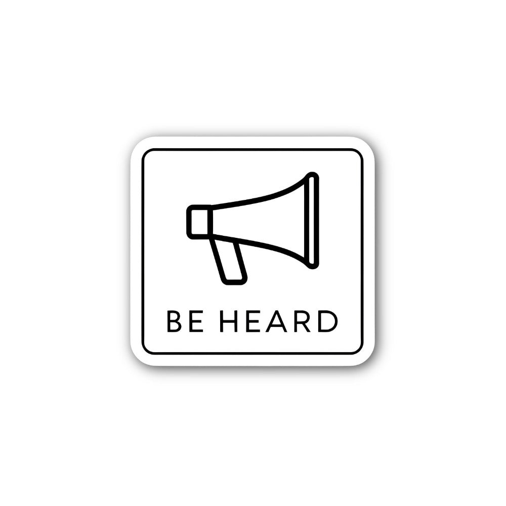 BE HEARD & speaker Sticker, Waterproof Vinyl Decal Sticker Indoor Or Outdoor 2 (Pieces) 3" and 5"