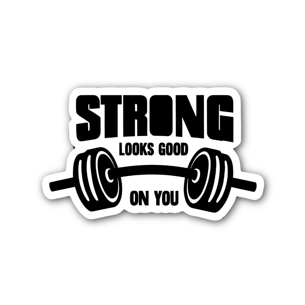STRONG DUMBBELL Sticker, Waterproof Vinyl Decal Sticker Indoor Or Outdoor 2 (Pieces) 3" and 5"