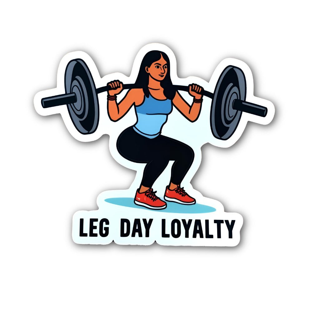 LEG DAY LOYALTY Sticker, Waterproof Vinyl Decal Sticker Indoor Or Outdoor 2 (Pieces) 3" and 5"