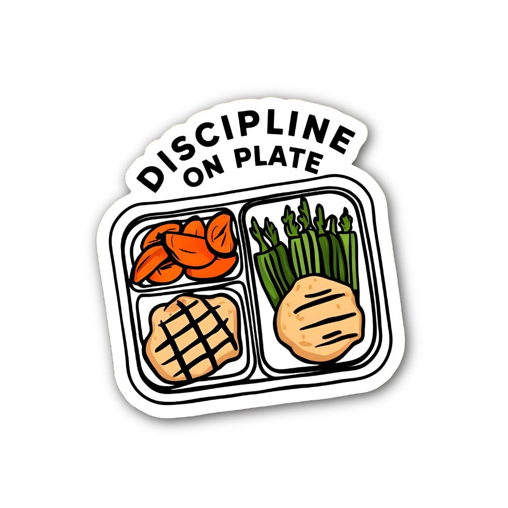 DISCIPLINE ON PLATE Sticker, Waterproof Vinyl Decal Sticker Indoor Or Outdoor 2 (Pieces) 3" and 5"