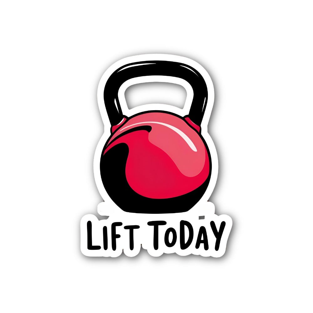 LIFT TODAY Red Kettlebell Sticker, Waterproof Vinyl Decal Sticker Indoor Or Outdoor 2 (Pieces) 3" and 5"