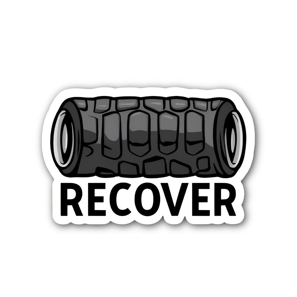 RECOVER Foam Roller Sticker, Waterproof Vinyl Decal Sticker Indoor Or Outdoor 2 (Pieces) 3" and 5"