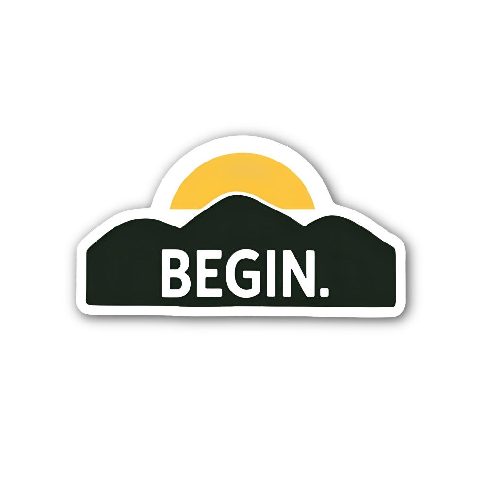 BEGIN Cute Sunshine Sticker, Waterproof Vinyl Decal Sticker Indoor Or Outdoor 2 (Pieces) 3" and 5"