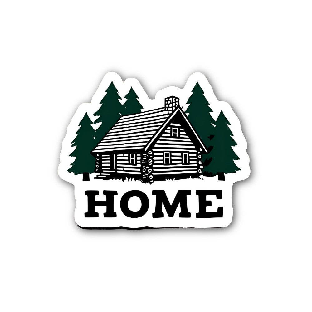 Simple Cute cabin HOME Sticker, Waterproof Vinyl Decal Sticker Indoor Or Outdoor 2 (Pieces) 3" and 5"