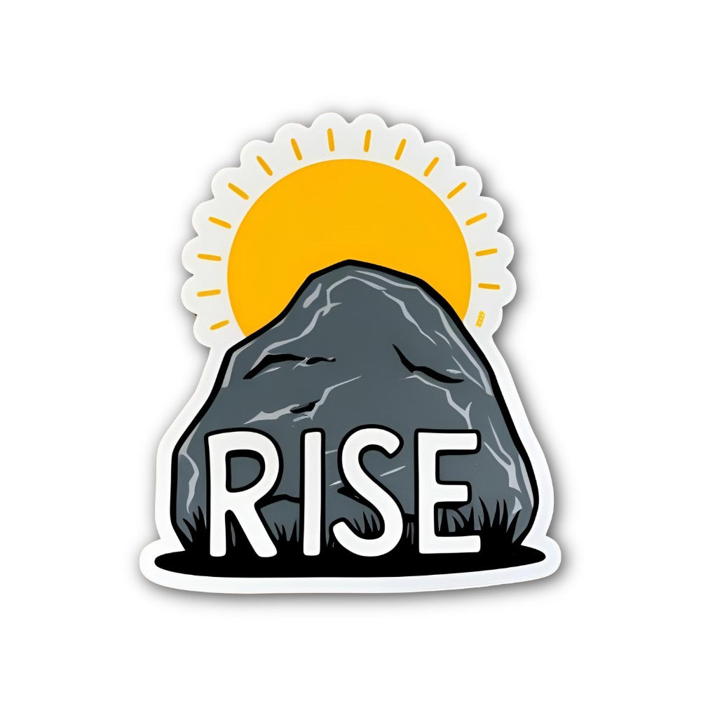 Cute Sun RISE Sticker, Waterproof Vinyl Decal Sticker Indoor Or Outdoor 2 (Pieces) 3" and 5"