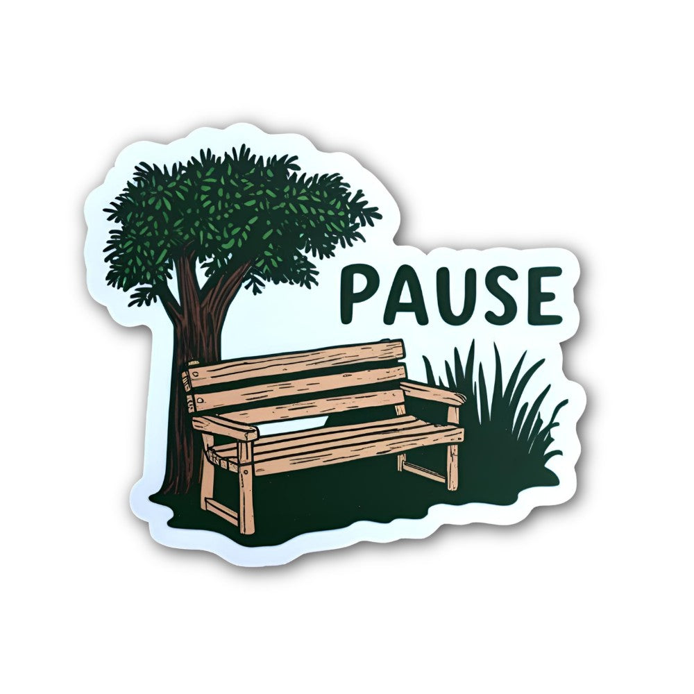 PAUSE Beautiful Garden Sticker, Waterproof Vinyl Decal Sticker Indoor Or Outdoor 2 (Pieces) 3" and 5"