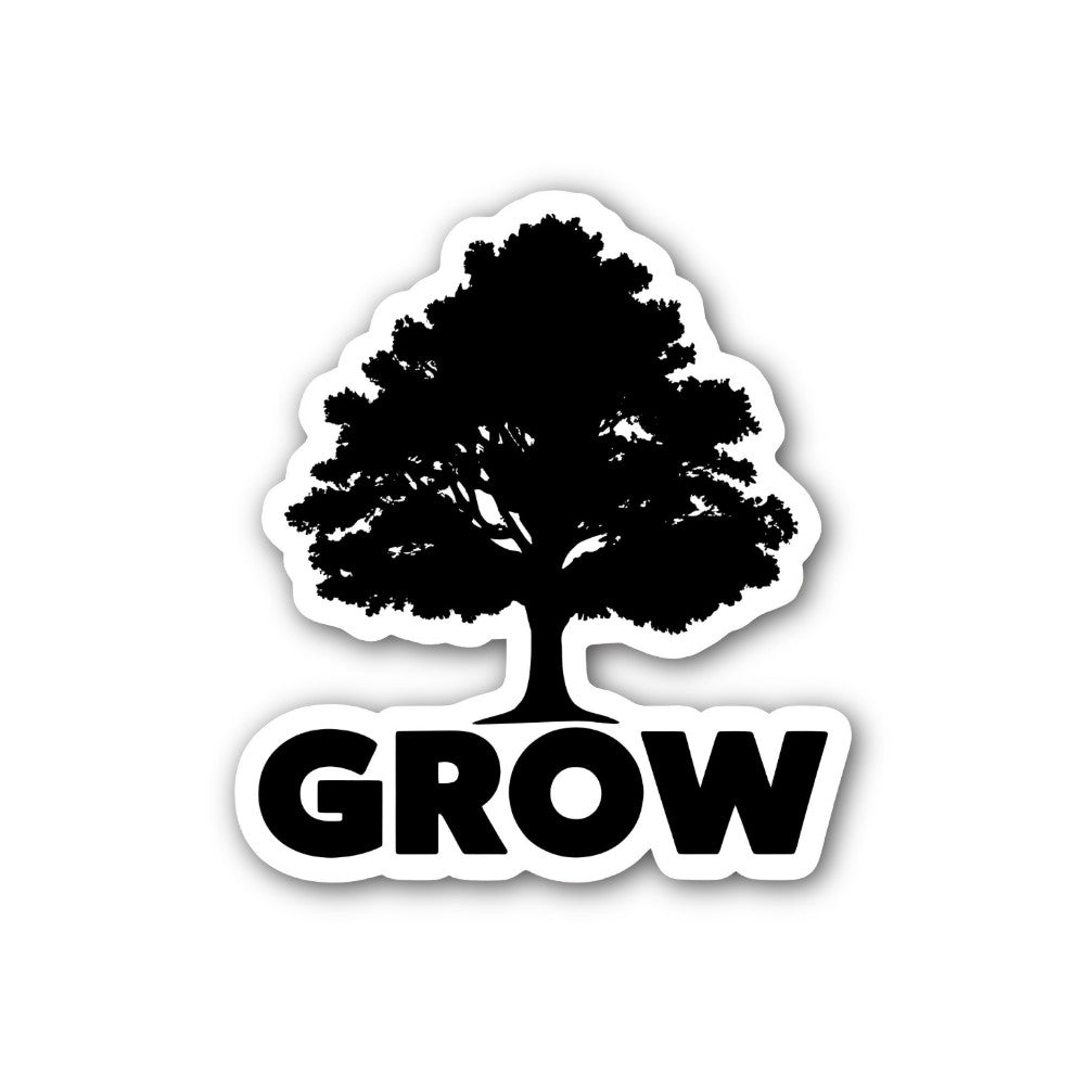 GROW Black Colour Tree Sticker, Waterproof Vinyl Decal Sticker Indoor Or Outdoor 2 (Pieces) 3" and 5"