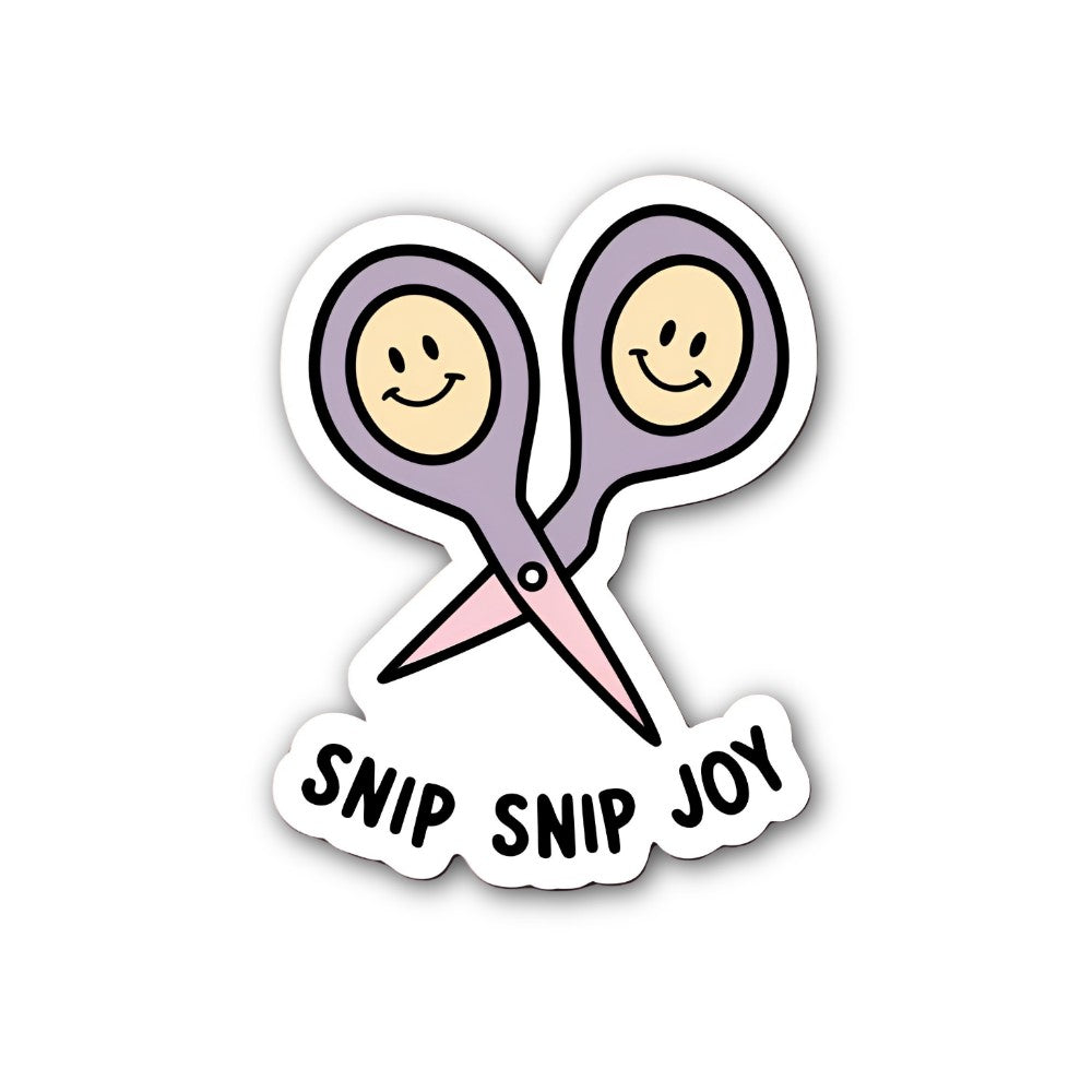 SNIP JOY With Cute Scissor Sticker, Waterproof Vinyl Decal Sticker Indoor Or Outdoor 2 (Pieces) 3" and 5"