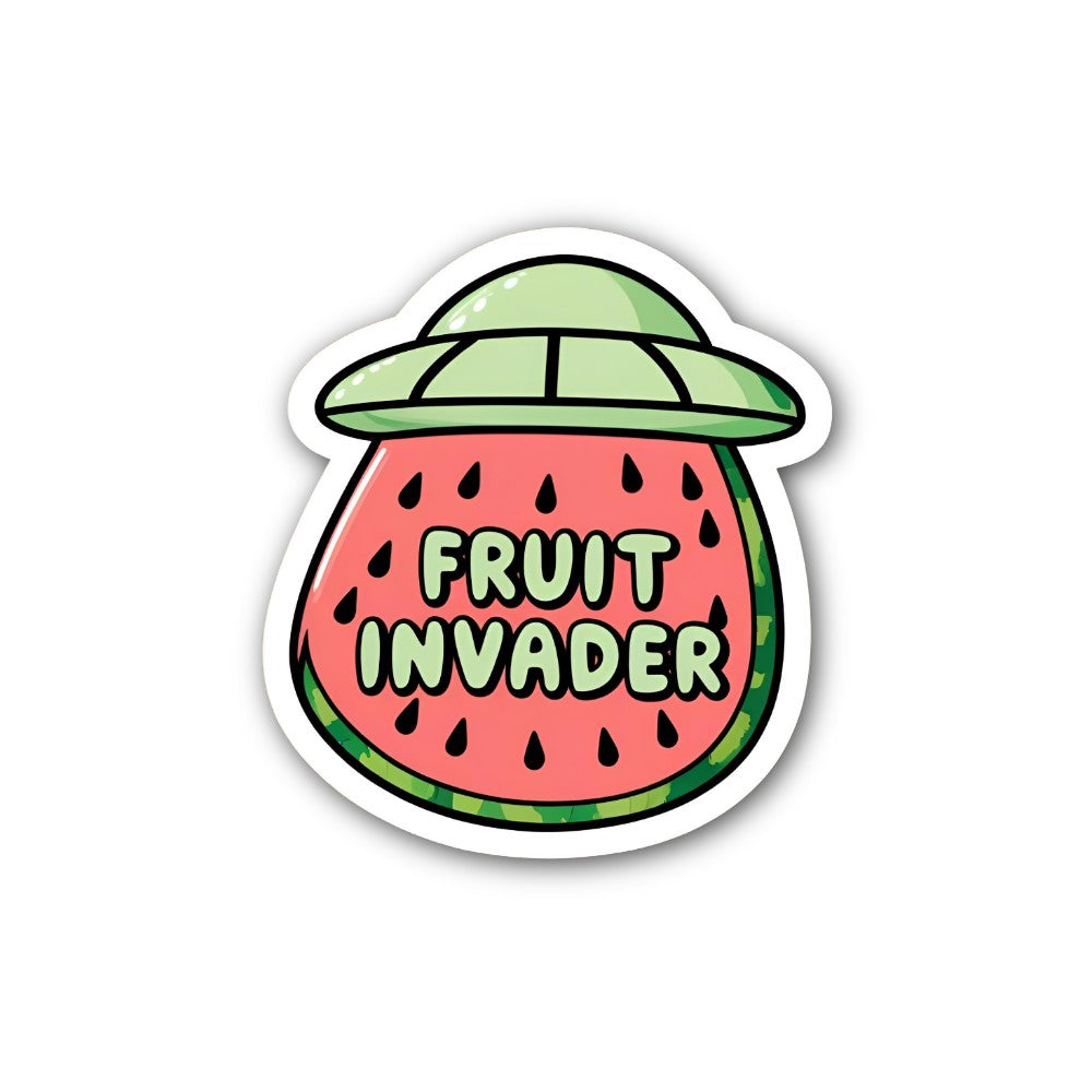 Funny FRUIT INVADER Sticker, Waterproof Vinyl Decal Sticker Indoor Or Outdoor 2 (Pieces) 3" and 5"