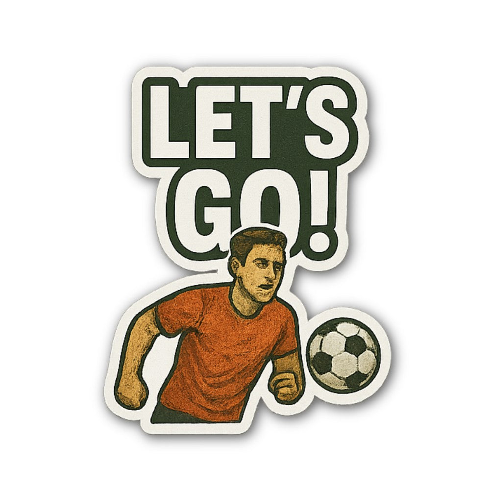 LET'S GO Supper Football Player Sticker, Waterproof Vinyl Decal Sticker Indoor Or Outdoor 2 (Pieces) 3" and 5"