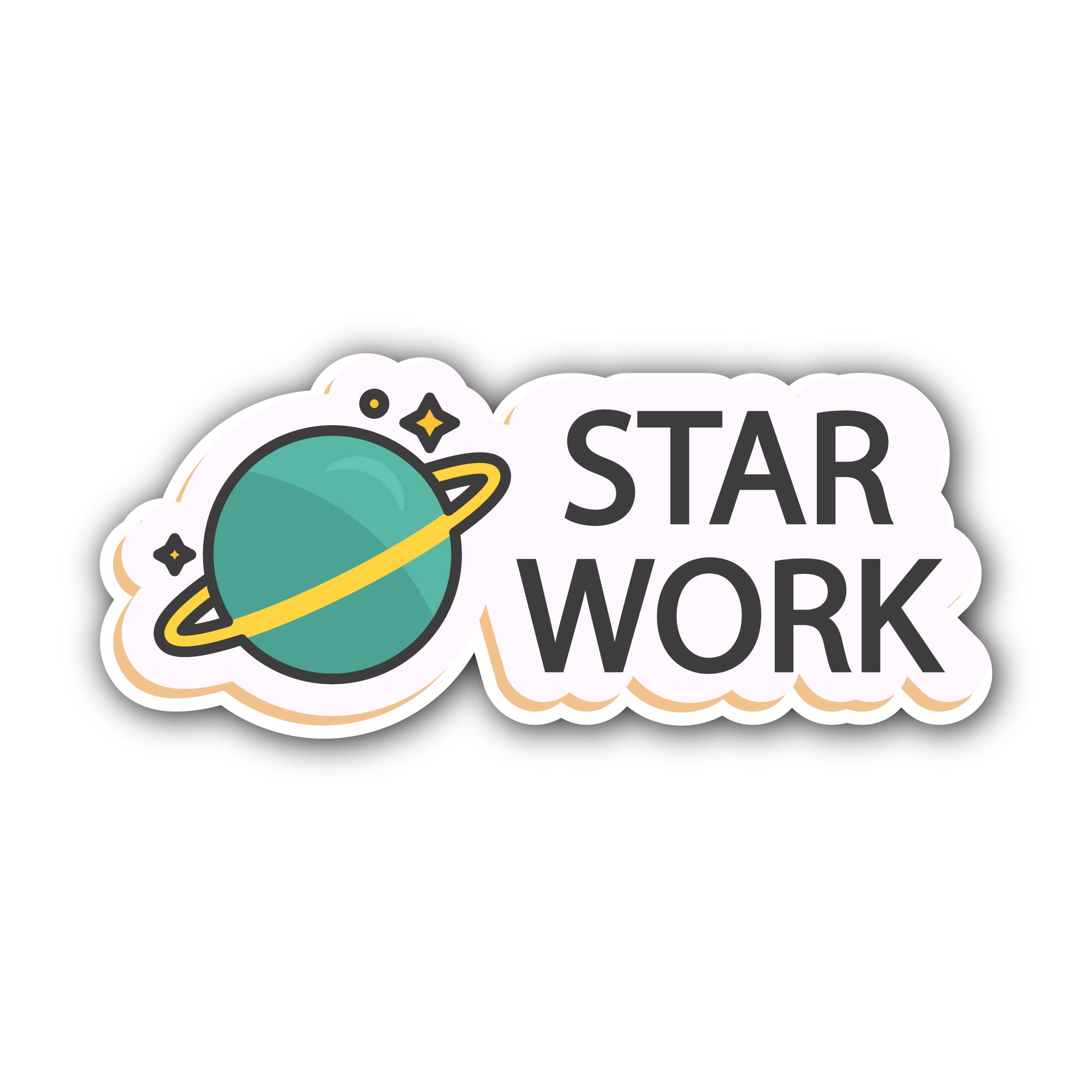 Star Work Sticker, Waterproof Vinyl Decal Sticker Indoor Or Outdoor 2 (Pieces) 3" and 5"