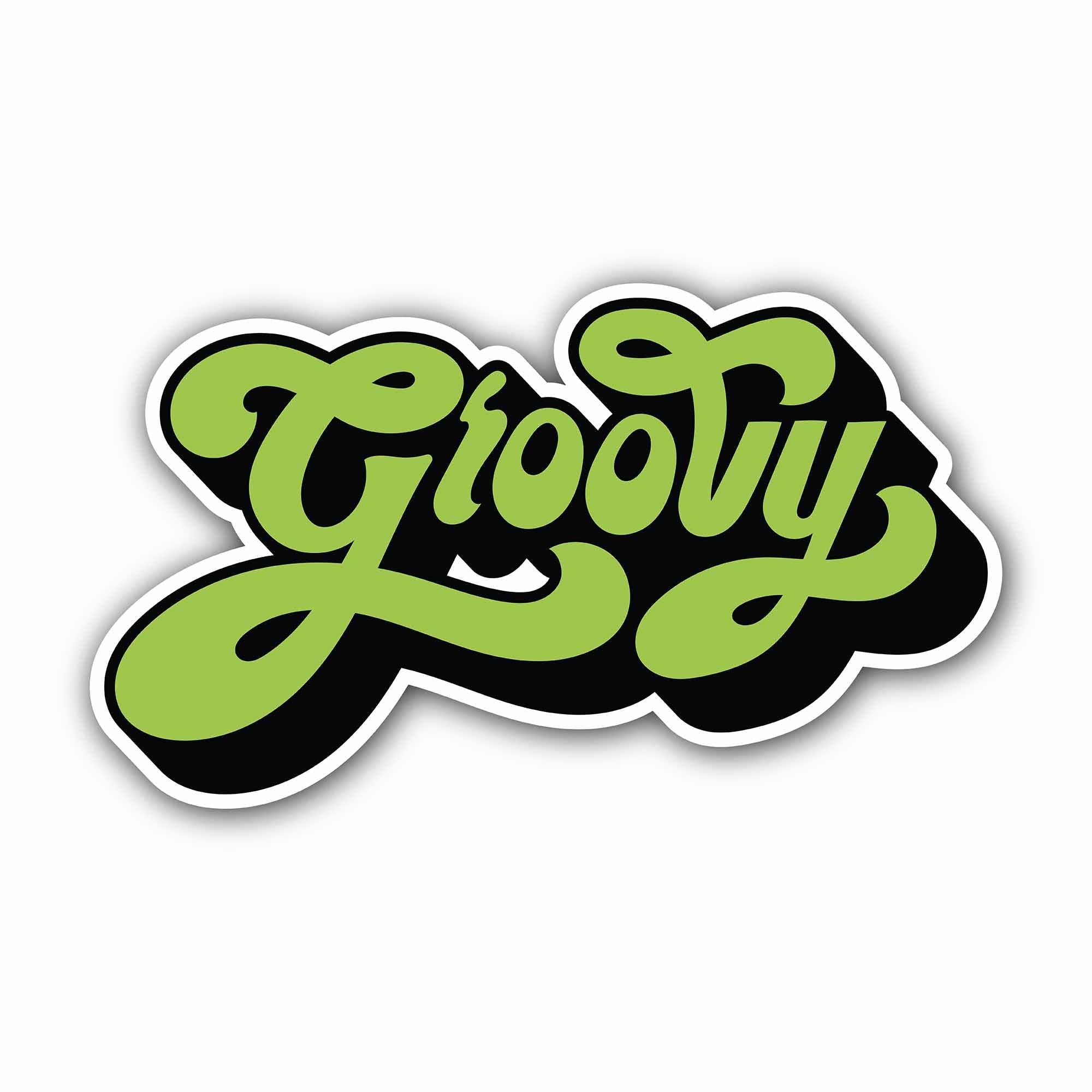 Groovy Sticker, Waterproof Vinyl Decal Sticker Indoor Or Outdoor 2 (Pieces) 3" and 5"