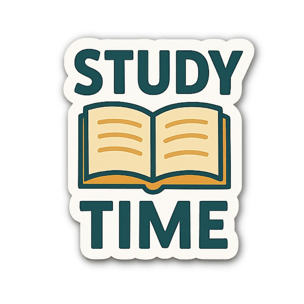 STUDY TIME Sticker, Waterproof Vinyl Decal Sticker Indoor Or Outdoor 2 (Pieces) 3" and 5"
