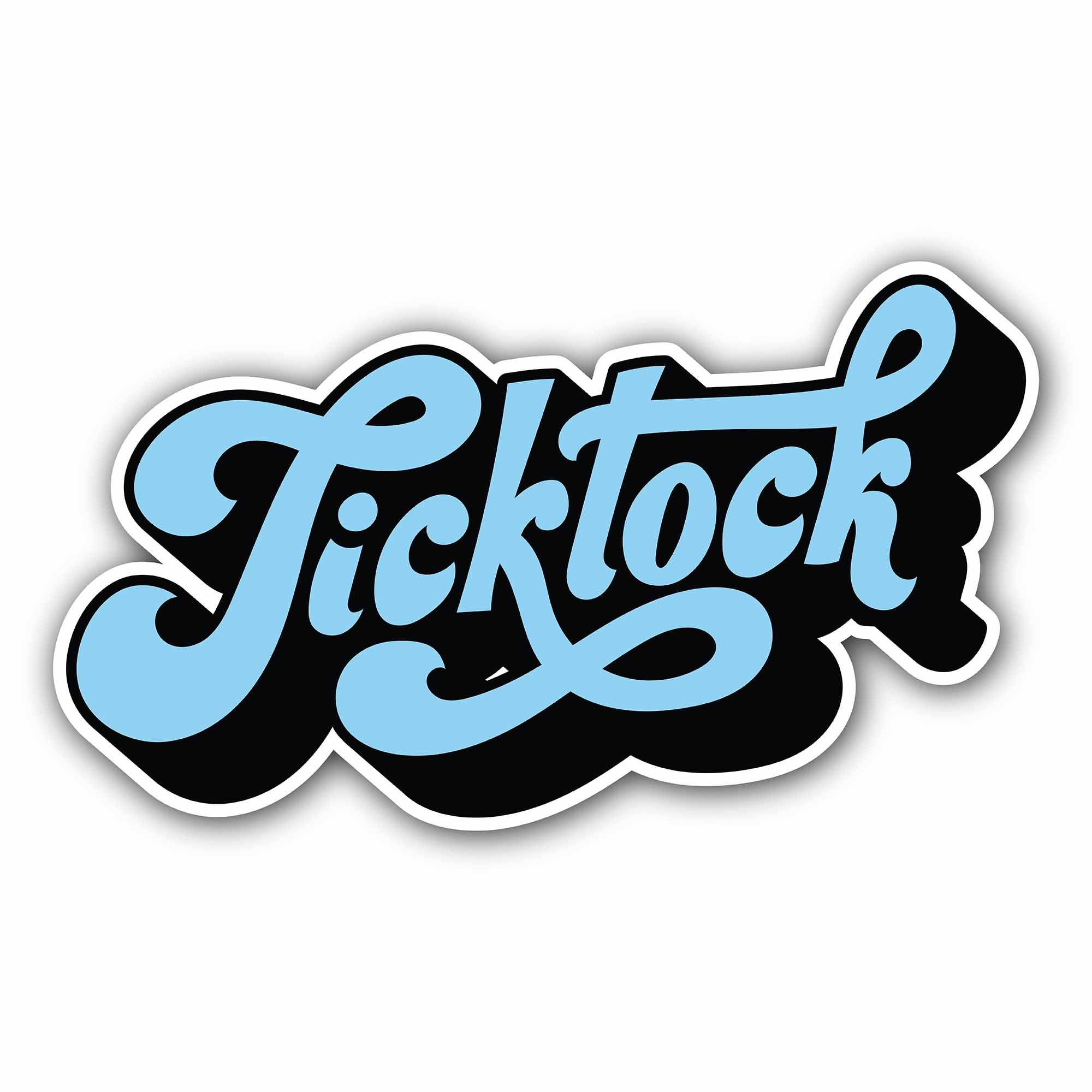 Tick Tock Sticker, Waterproof Vinyl Decal Sticker Indoor Or Outdoor 2 (Pieces) 3" and 5"