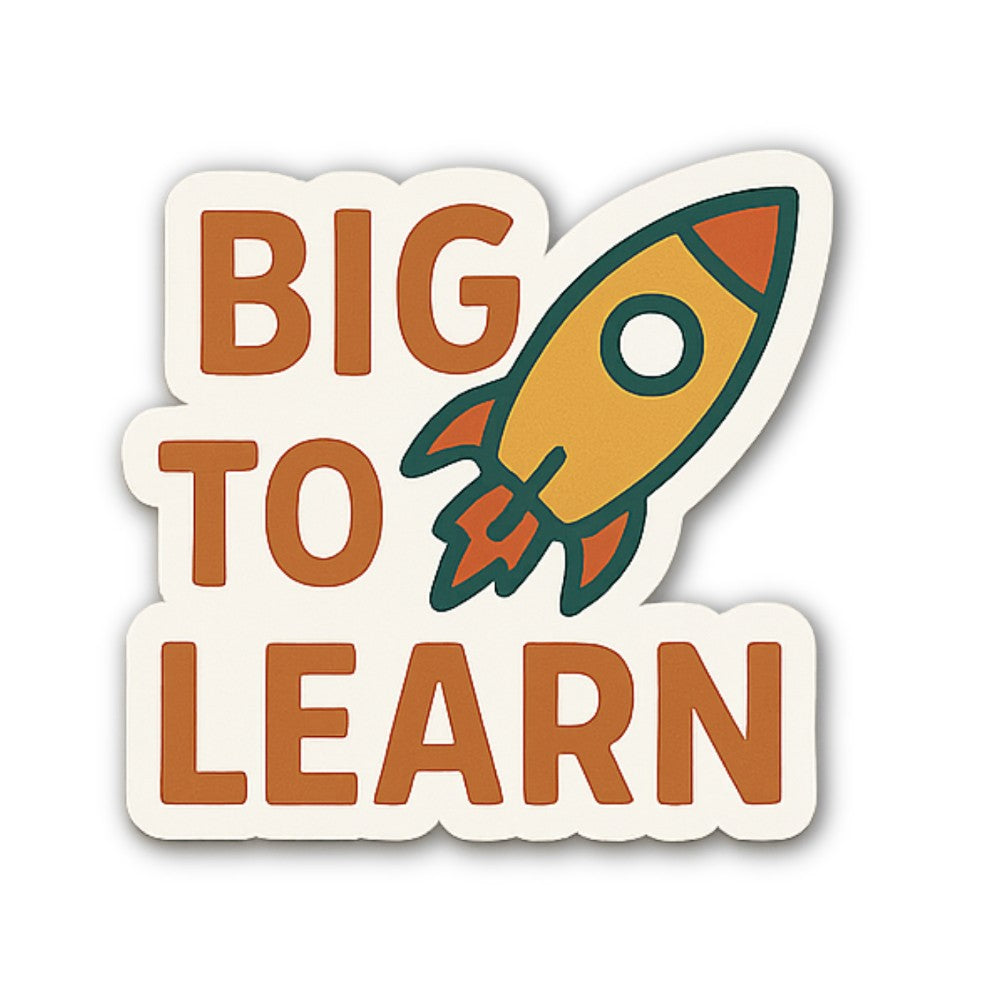 BIGO TO LEARN Sticker, Waterproof Vinyl Decal Sticker Indoor Or Outdoor 2 (Pieces) 3" and 5"