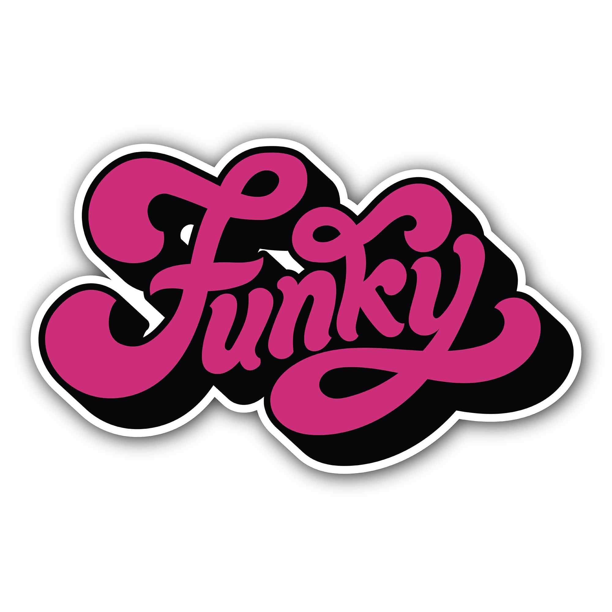 Funky Sticker, Waterproof Vinyl Decal Sticker Indoor Or Outdoor 2 (Pieces) 3" and 5"