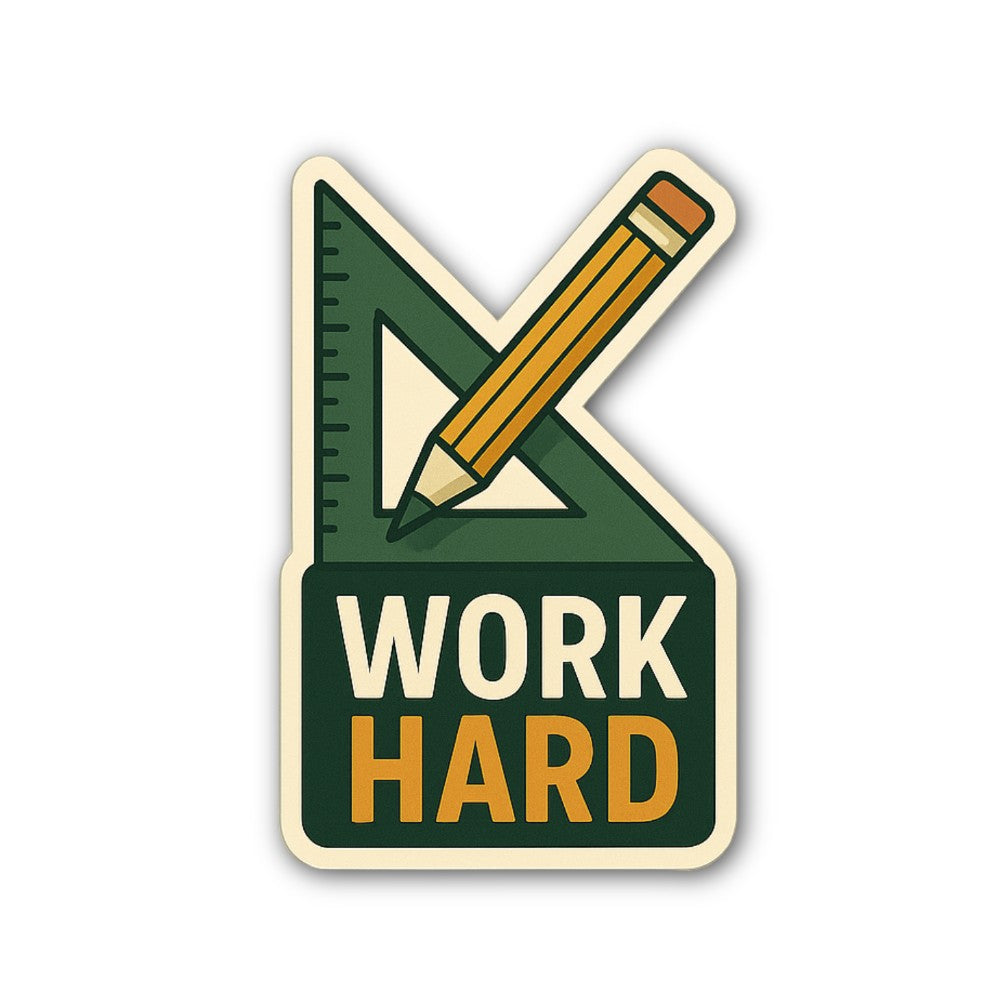 Pencil & Ruler Sticker, Waterproof Vinyl Decal Sticker Indoor Or Outdoor 2 (Pieces) 3" and 5"
