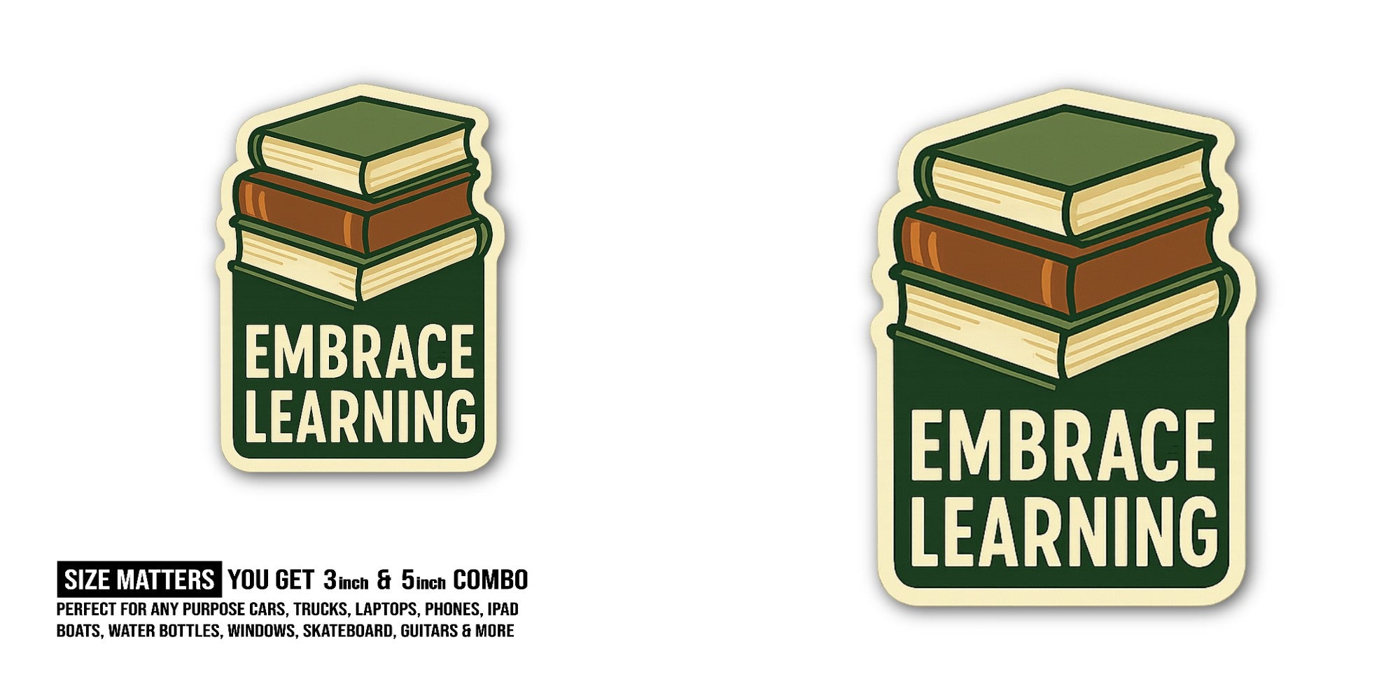 Smater Study Sticker, Waterproof Vinyl Decal Sticker Indoor Or Outdoor 2 (Pieces) 3" and 5"
