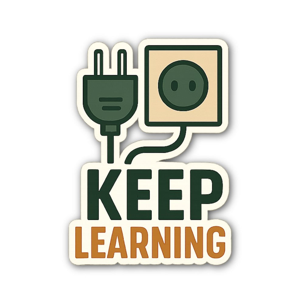 KEEP LEARNING Sticker, Waterproof Vinyl Decal Sticker Indoor Or Outdoor 2 (Pieces) 3" and 5"