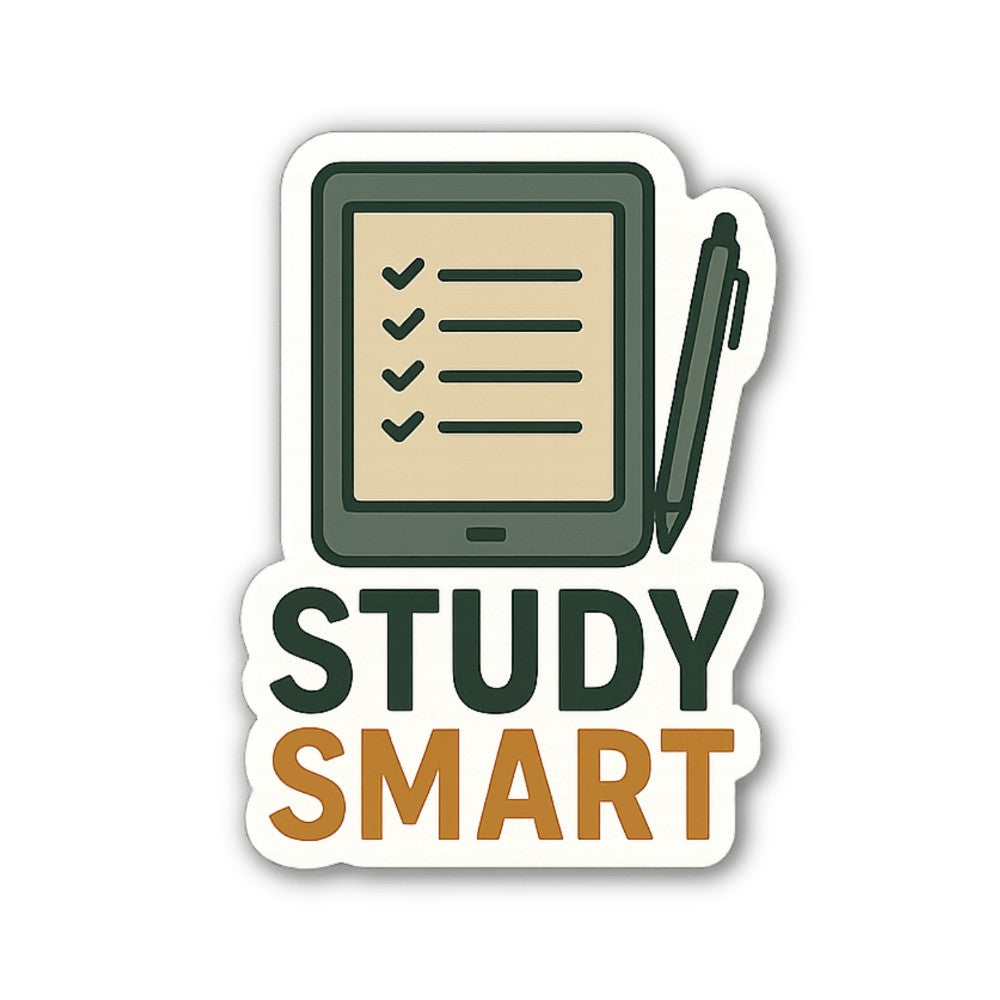 Study Study Smart Sticker, Waterproof Vinyl Decal Sticker Indoor Or Outdoor 2 (Pieces) 3" and 5"