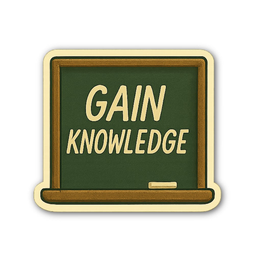 GAIN KNOWLEDGE Sticker, Waterproof Vinyl Decal Sticker Indoor Or Outdoor 2 (Pieces) 3" and 5"