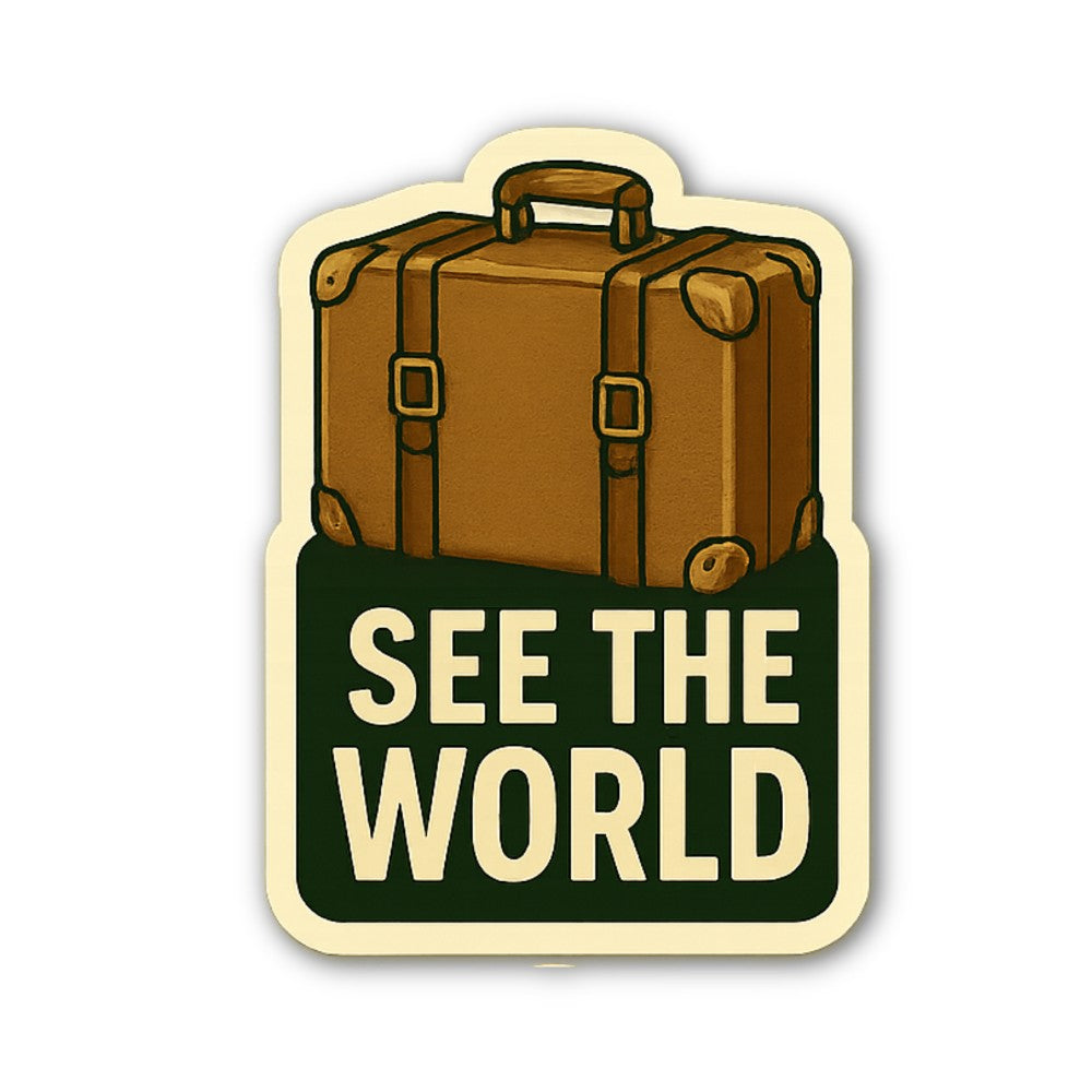 SEE THE WORLD Sticker, Waterproof Vinyl Decal Sticker Indoor Or Outdoor 2 (Pieces) 3" and 5"