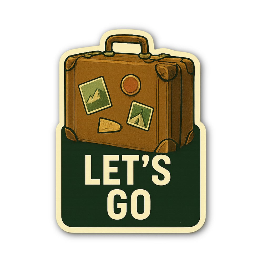 LET'S GO & LUGGAGE Sticker, Waterproof Vinyl Decal Sticker Indoor Or Outdoor 2 (Pieces) 3" and 5"