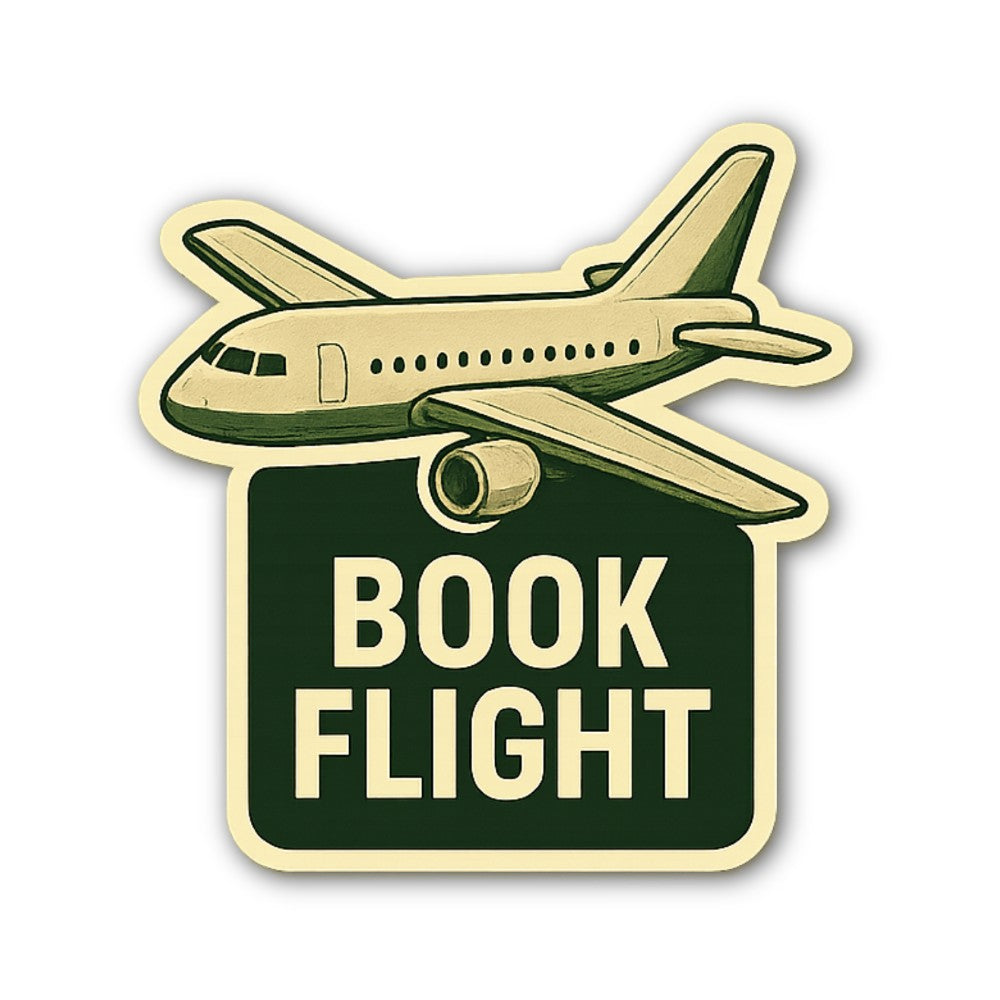 BOOK FLIGHT Sticker, Waterproof Vinyl Decal Sticker Indoor Or Outdoor 2 (Pieces) 3" and 5"