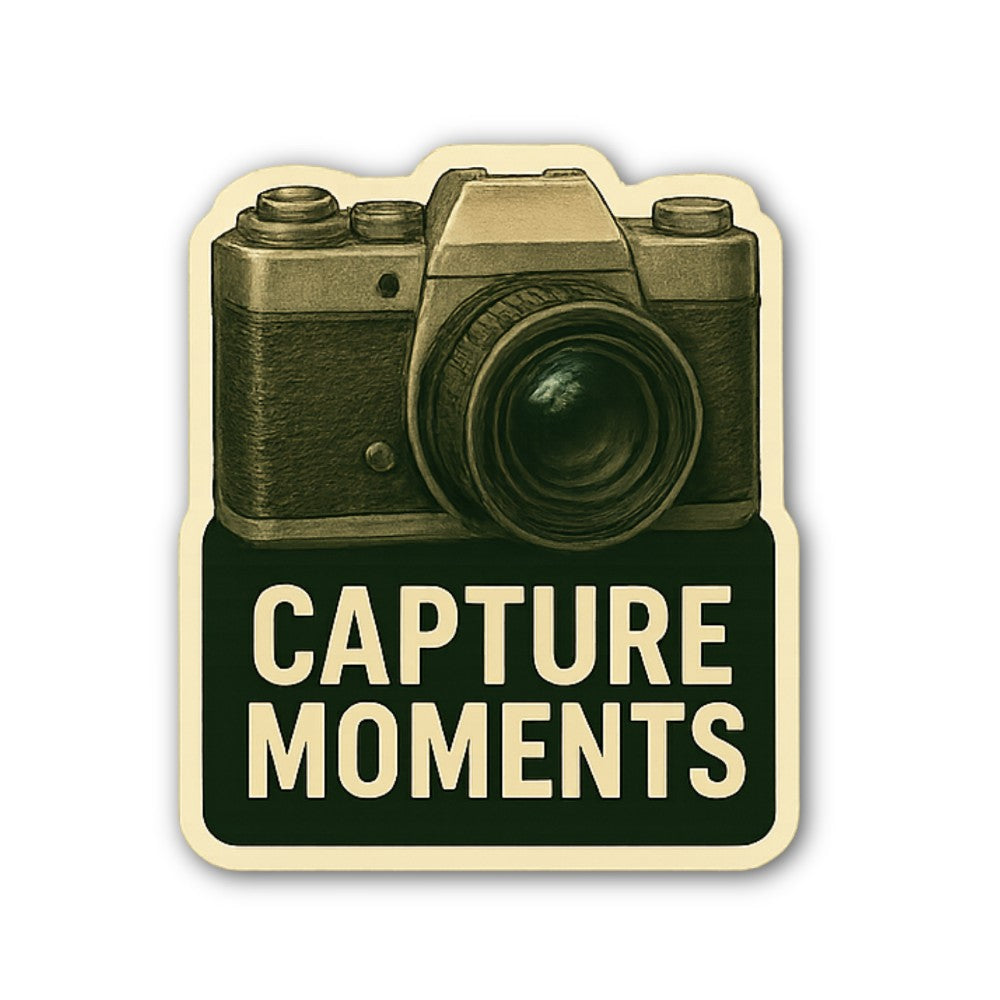 Capture the Moment Sticker, Waterproof Vinyl Decal Sticker Indoor Or Outdoor 2 (Pieces) 3" and 5"