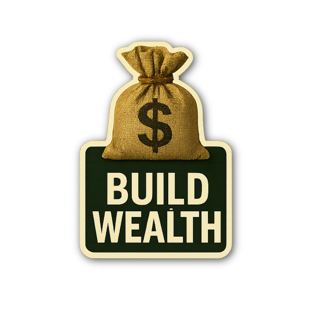 Money Bag Wealth Sticker, Waterproof Vinyl Decal Sticker Indoor Or Outdoor 2 (Pieces) 3" and 5"