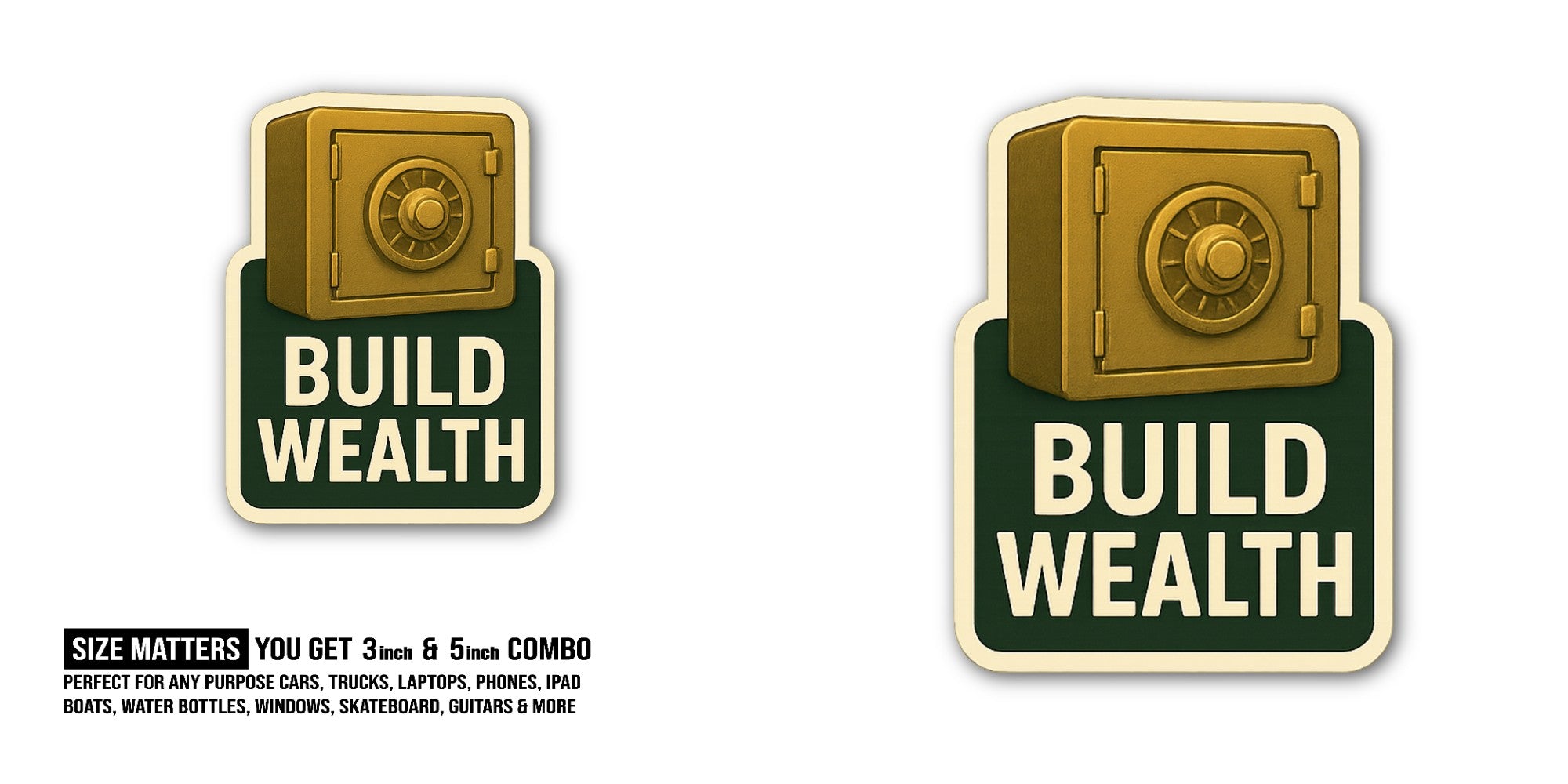 Grow Your Riche Sticker, Waterproof Vinyl Decal Sticker Indoor Or Outdoor 2 (Pieces) 3" and 5"
