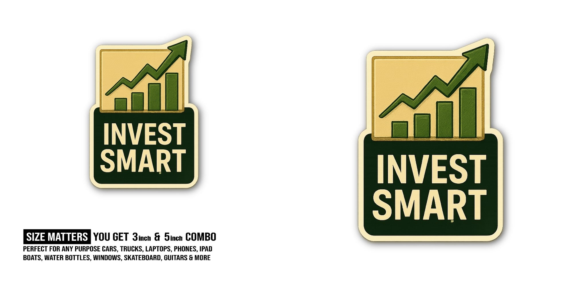 INVEST SMART Business Path Sticker, Waterproof Vinyl Decal Sticker Indoor Or Outdoor 2 (Pieces) 3" and 5"